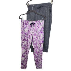 Jane and Bleecker Purple Tie-Dye Pants Zuda Gray Jogger Size XS Lounge Pant Set
